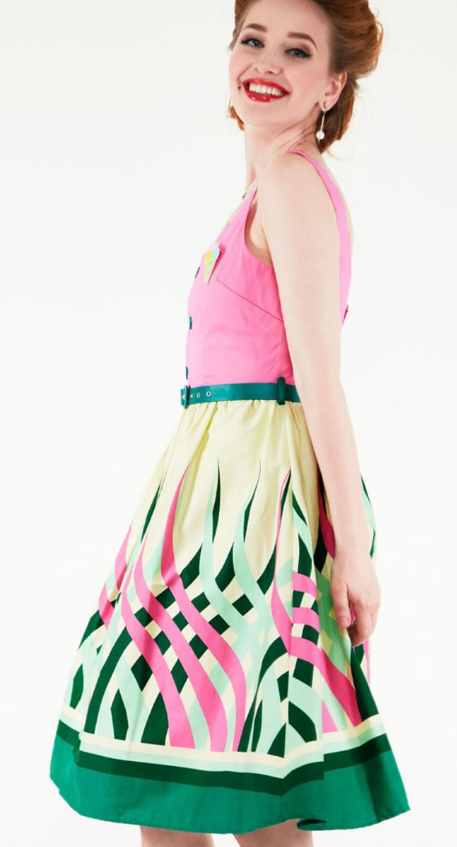 Sabrina Watermelon Flared Dress